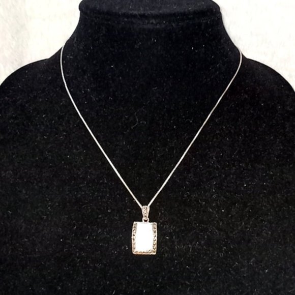 Jewelry - Sterling silver abalone shell marcasite necklace